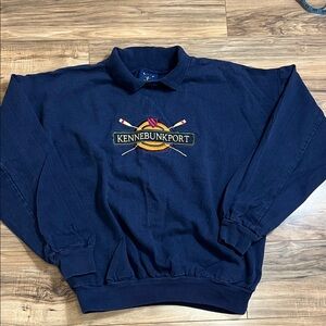 VTG Oarsman Navy Blue Men's Sweatshirt / Polo Shirt Long Sleeves XL Made in USA